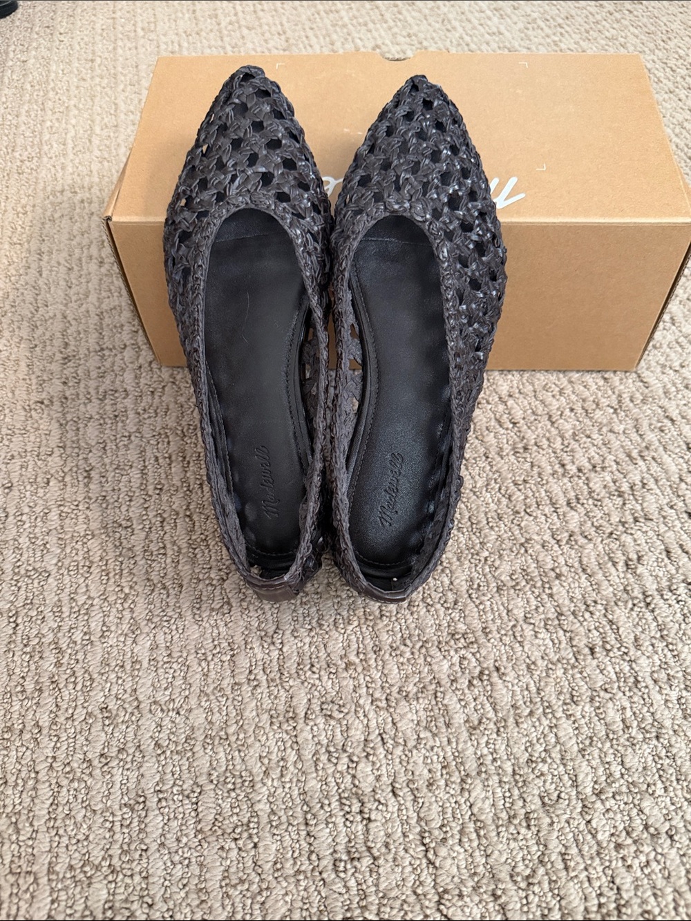 Madewell Dark Brown Woven Leather Flats - Picture 5 of 7